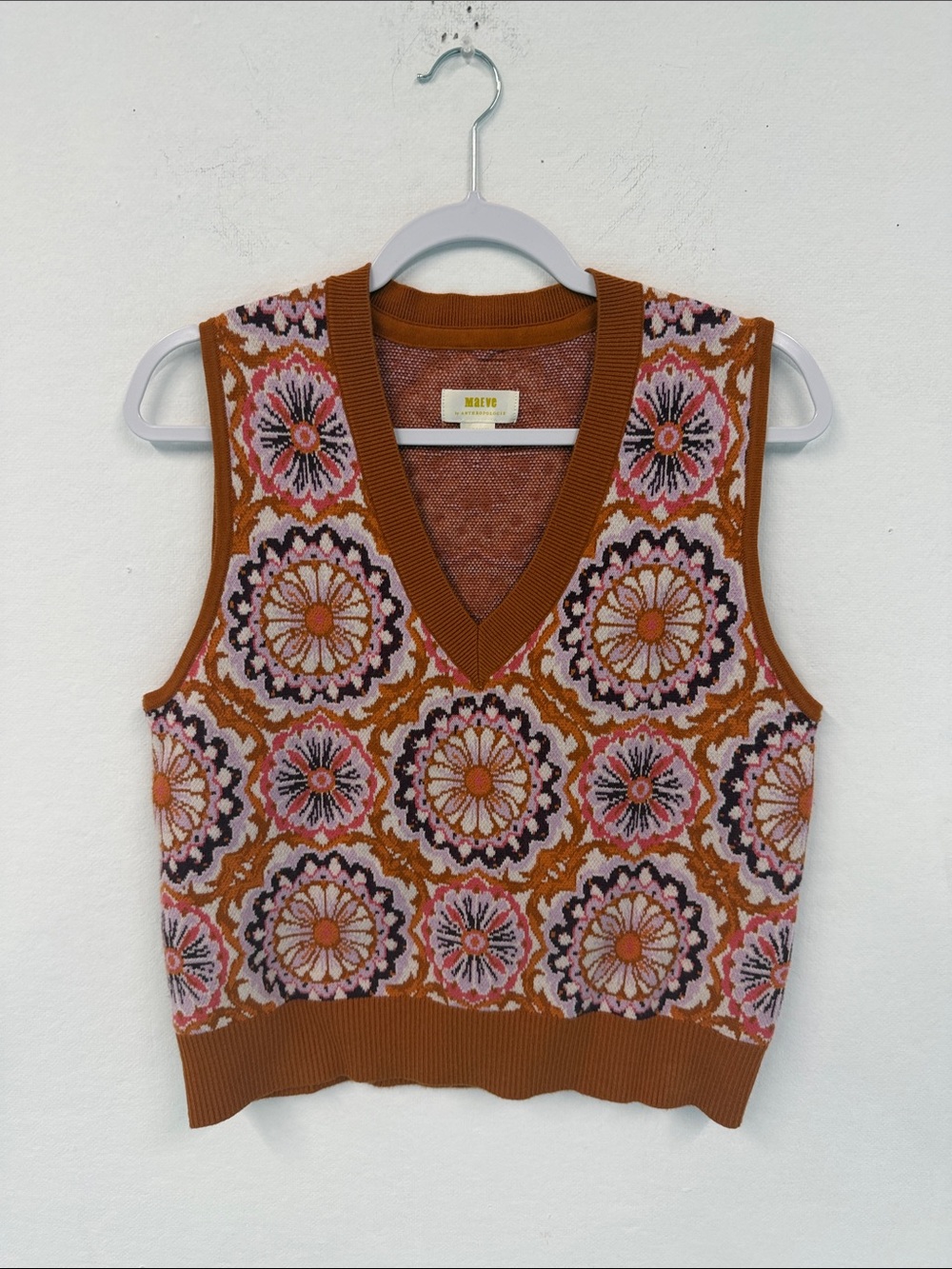 Maeve Anthropologie patterned Sweater Vest